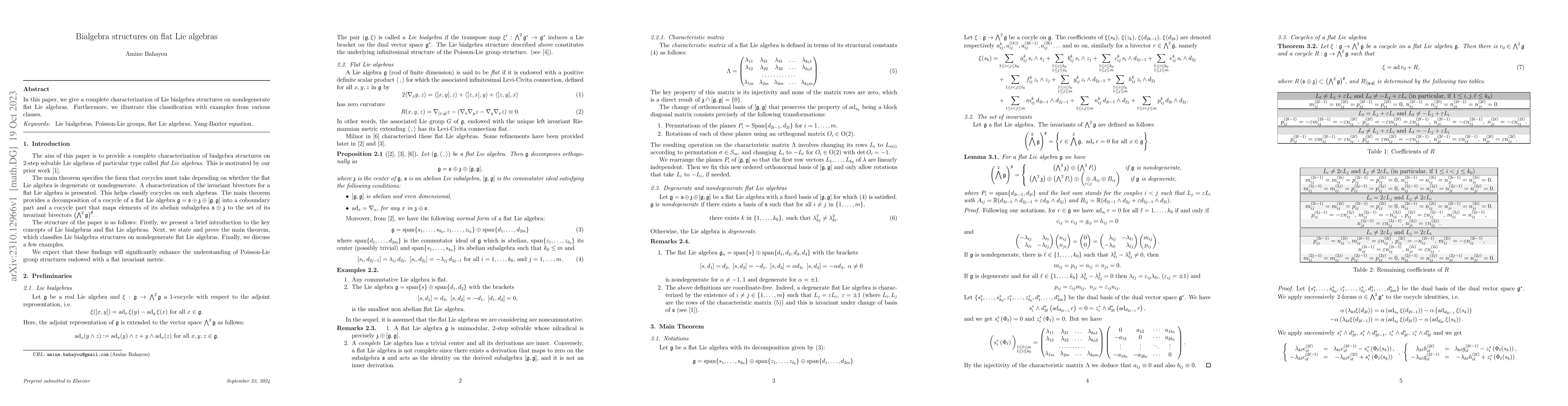 Thumbnail for Bialgebra structures on flat Lie algebras