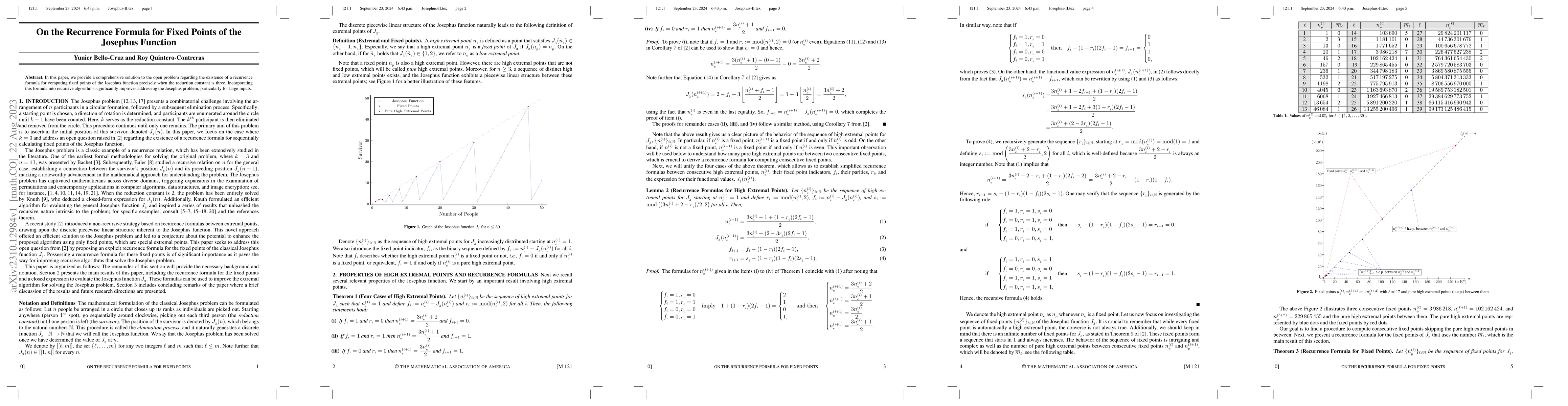 Thumbnail for On the Recurrence Formula for Fixed Points of the Josephus Function