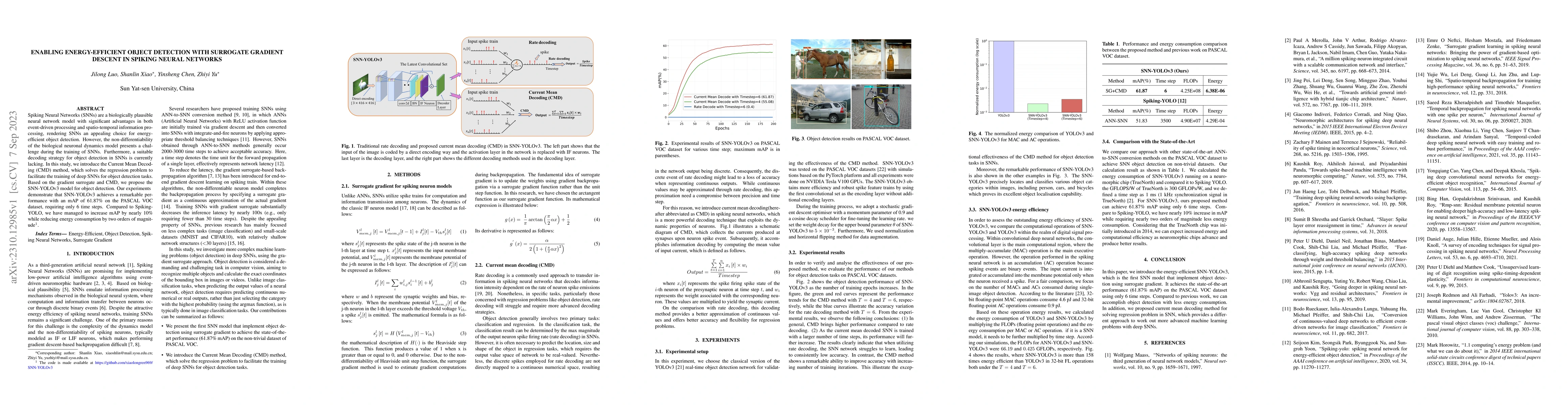 Thumbnail for Enabling energy-Efficient object detection with surrogate gradient
  descent in spiking neural networks