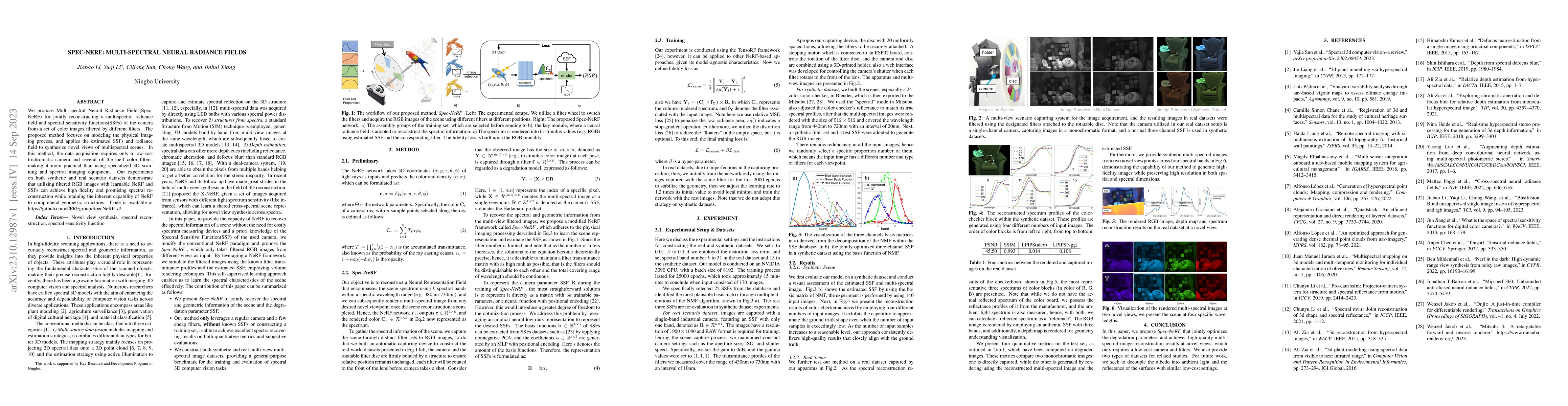 Thumbnail for Spec-NeRF: Multi-spectral Neural Radiance Fields