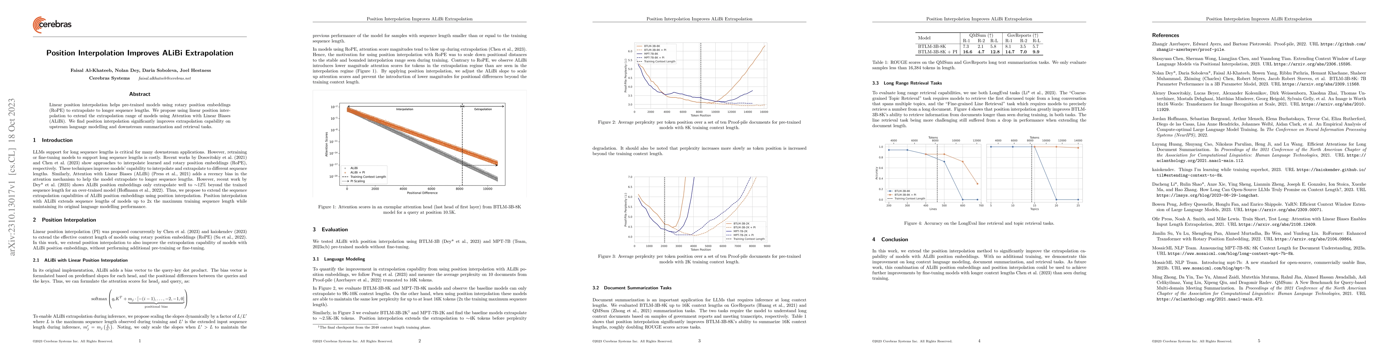 Thumbnail for Position Interpolation Improves ALiBi Extrapolation
