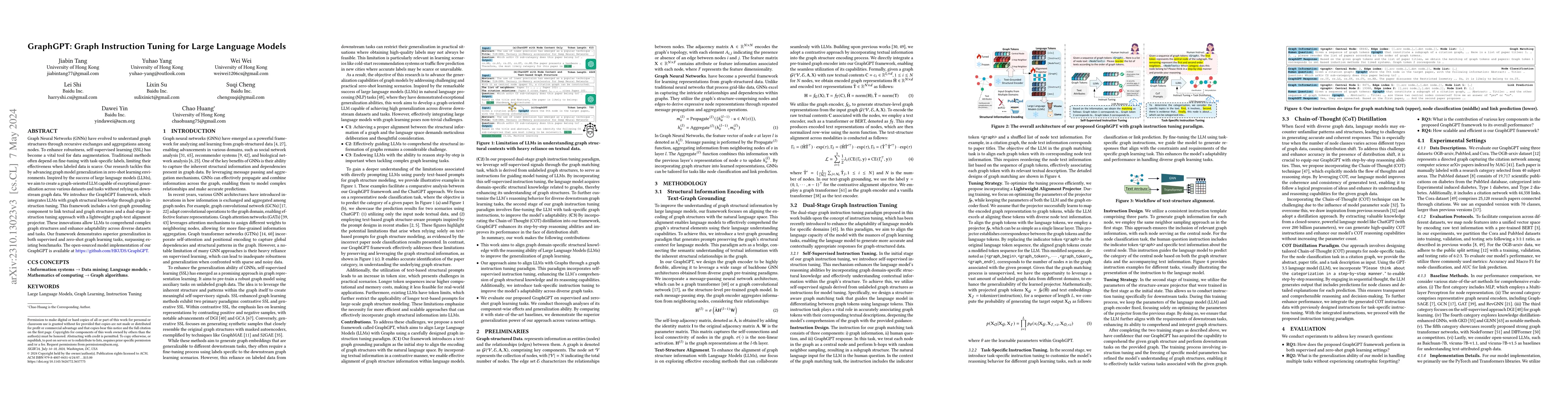 Thumbnail for GraphGPT: Graph Instruction Tuning for Large Language Models