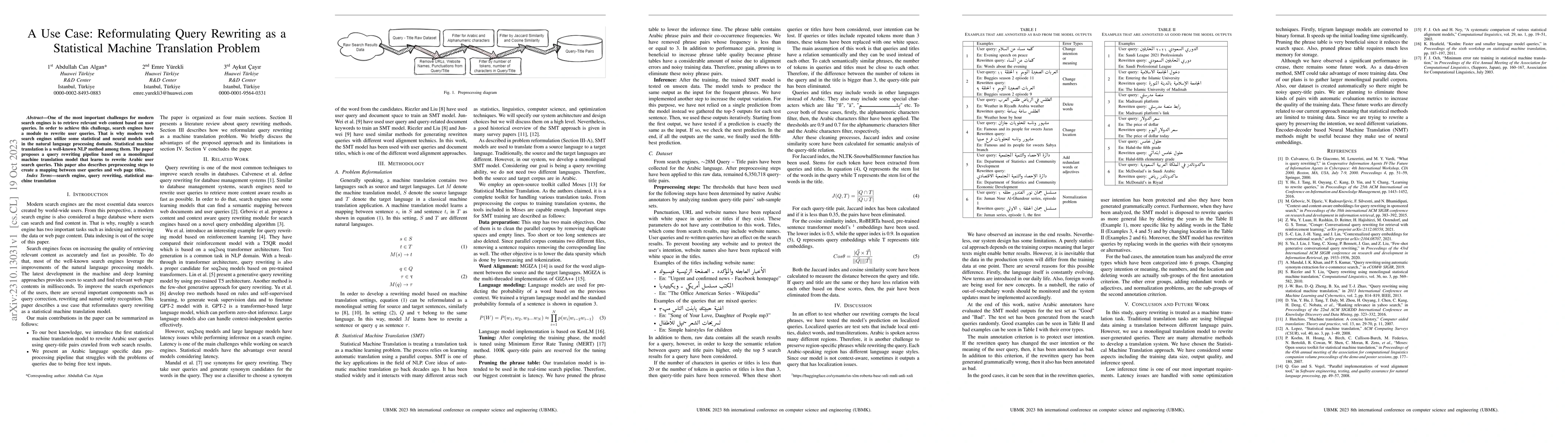 Thumbnail for A Use Case: Reformulating Query Rewriting as a Statistical Machine
  Translation Problem
