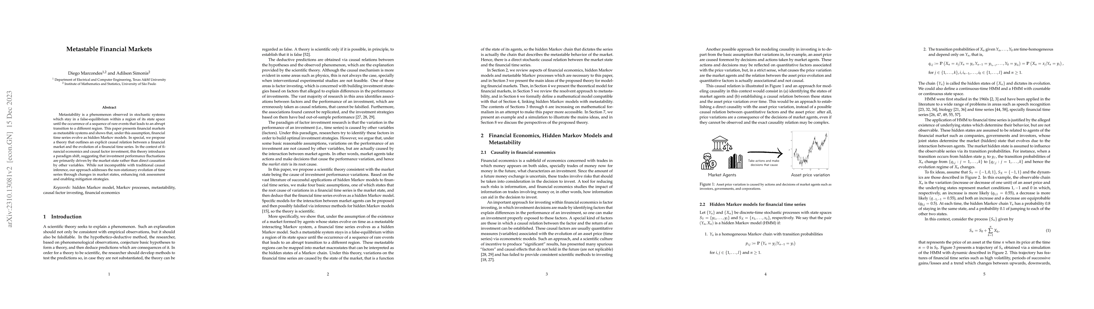 Thumbnail for Metastable Financial Markets
