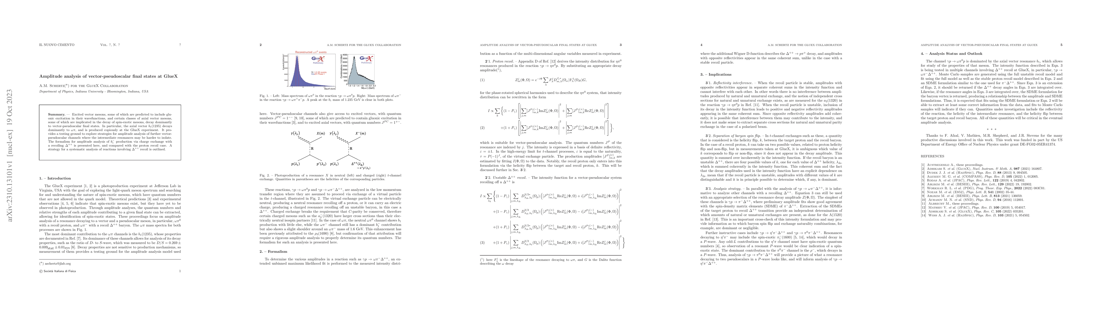 Thumbnail for Amplitude analysis of vector-pseudoscalar final states at GlueX