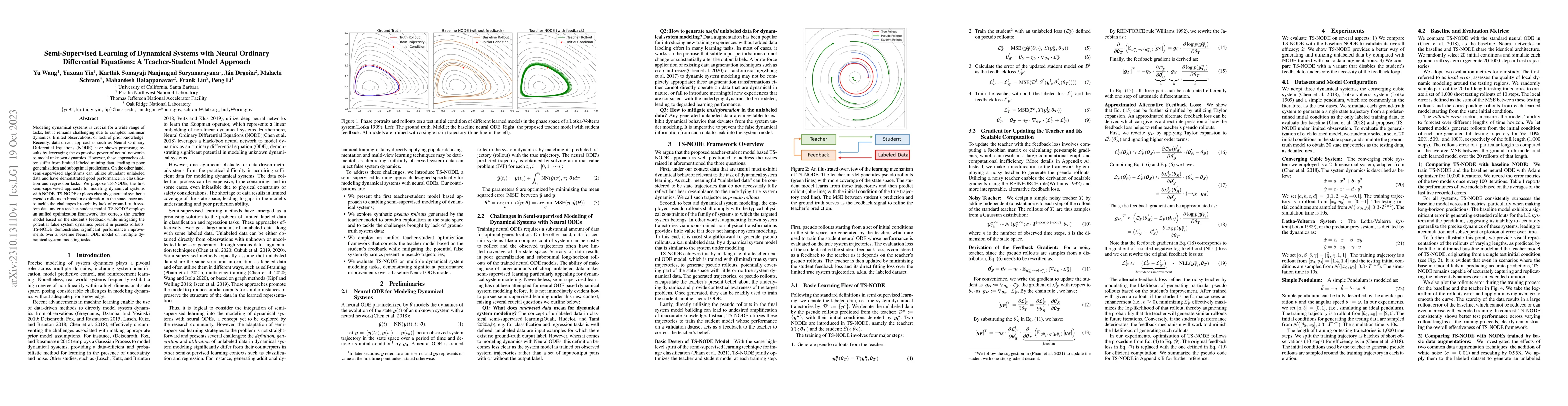 Thumbnail for Semi-Supervised Learning of Dynamical Systems with Neural Ordinary
  Differential Equations: A Teacher-Student Model Approach