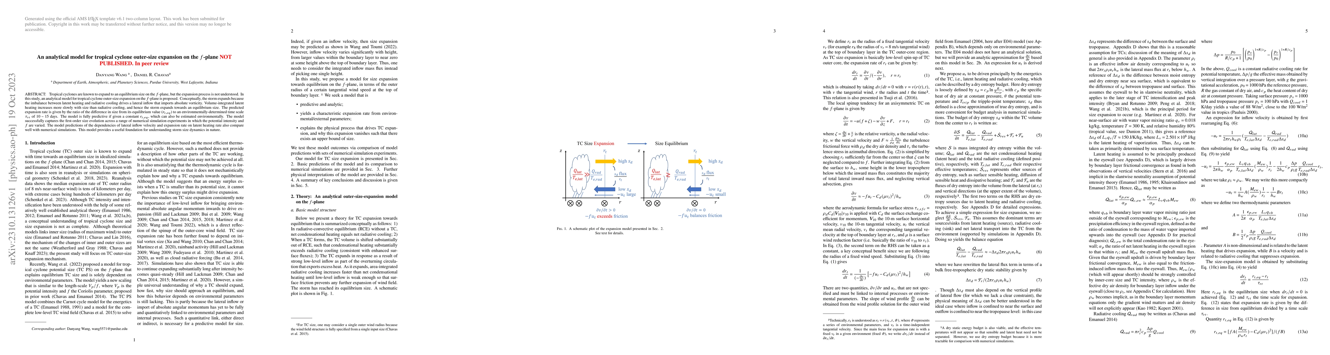 Thumbnail for An analytical model for tropical cyclone outer-size expansion on the
  f-plane