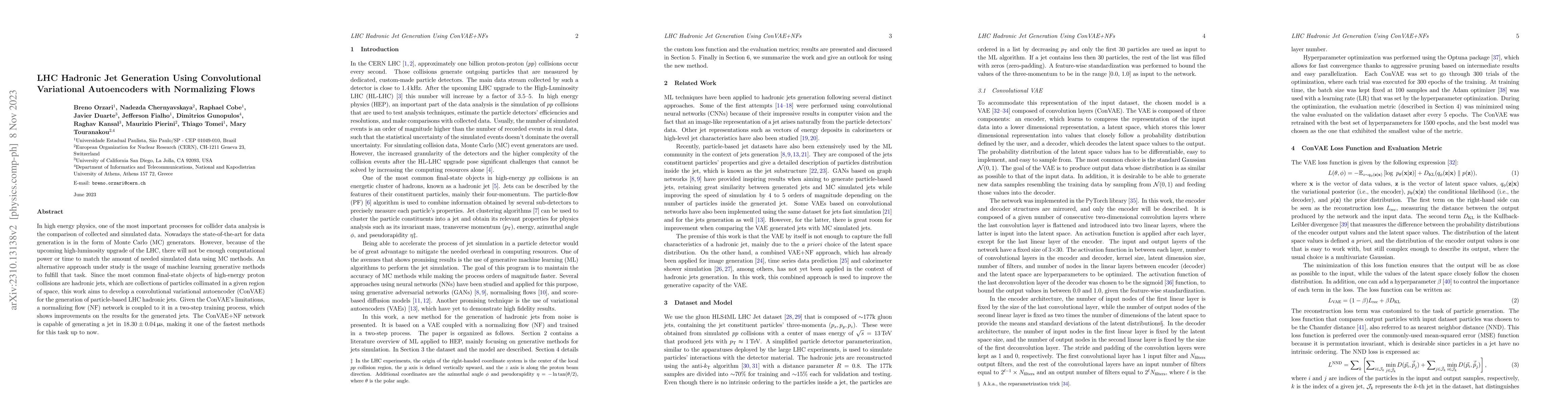 Thumbnail for LHC Hadronic Jet Generation Using Convolutional Variational Autoencoders
  with Normalizing Flows