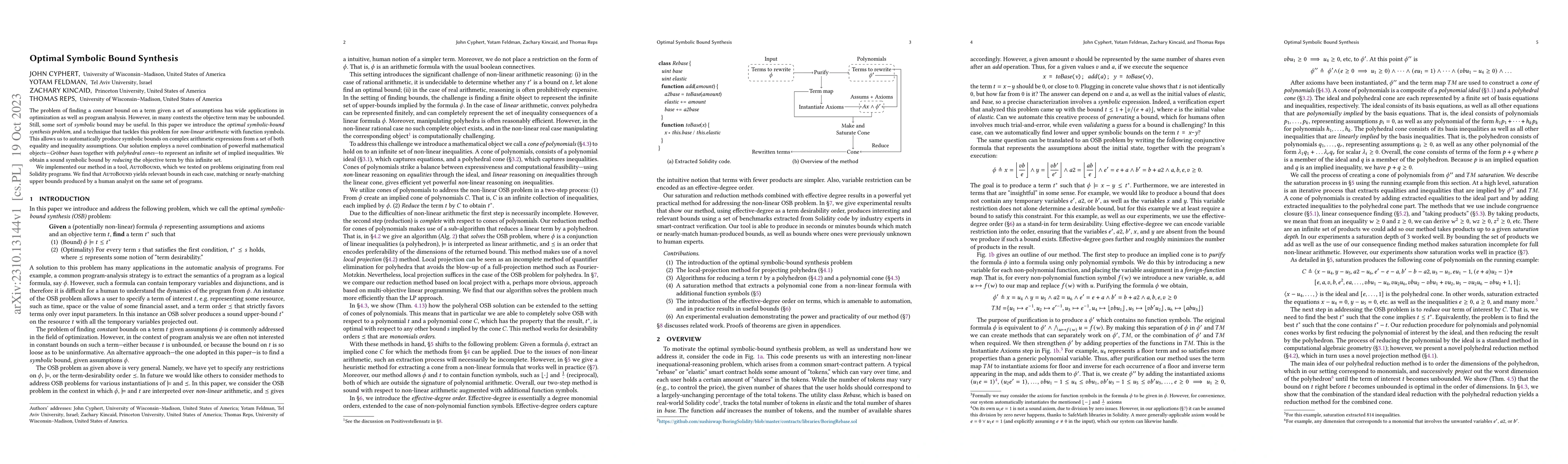 Thumbnail for Optimal Symbolic Bound Synthesis