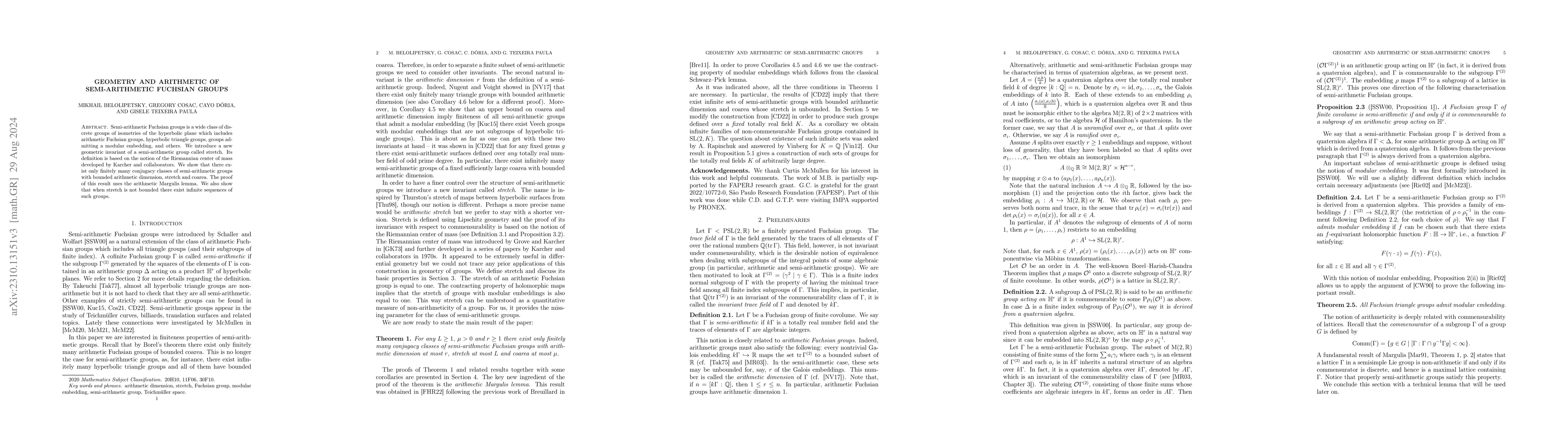 Thumbnail for Geometry and arithmetic of semi-arithmetic Fuchsian groups