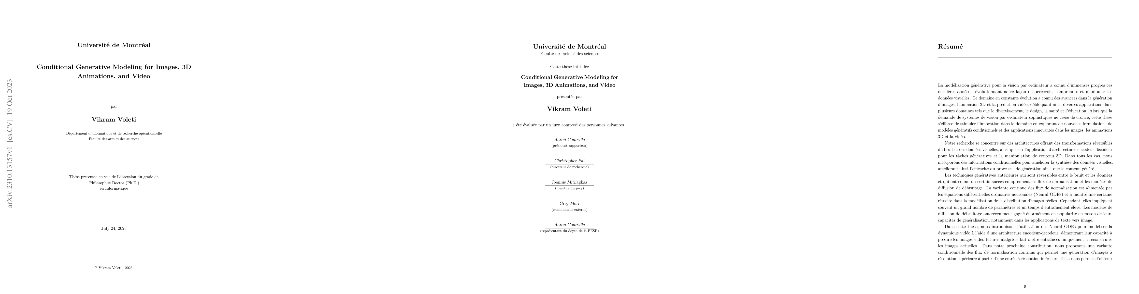 Thumbnail for Conditional Generative Modeling for Images, 3D Animations, and Video