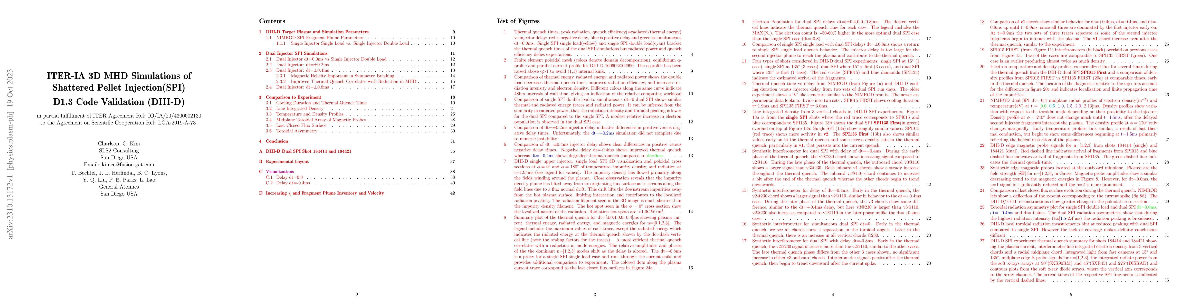 Thumbnail for ITER-IA 3D MHD Simulations of Shattered Pellet Injection(SPI) -- D1.3
  Code Validation (DIII-D)