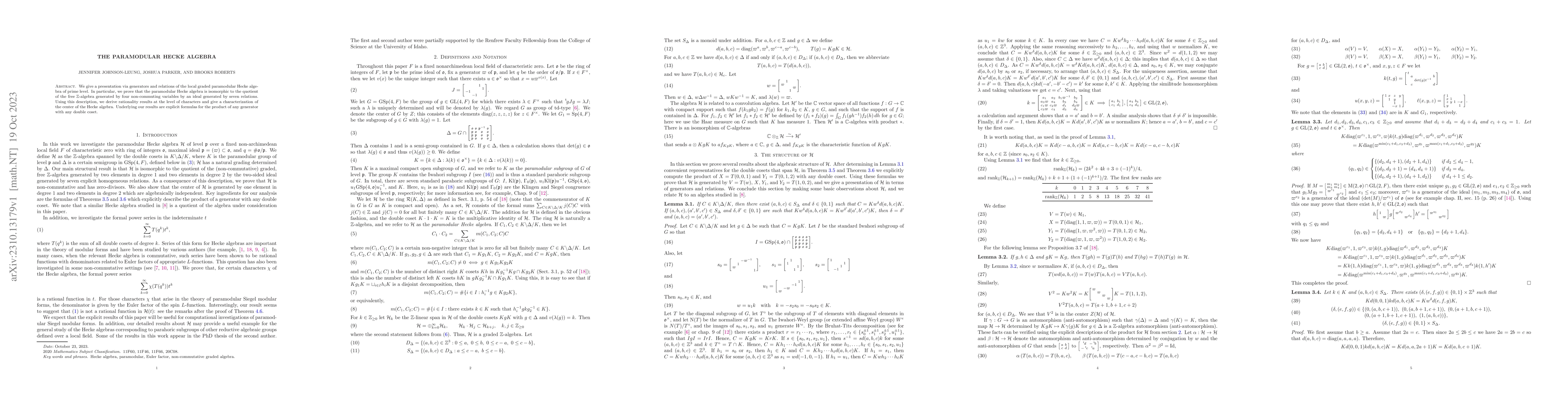 Thumbnail for The paramodular Hecke algebra