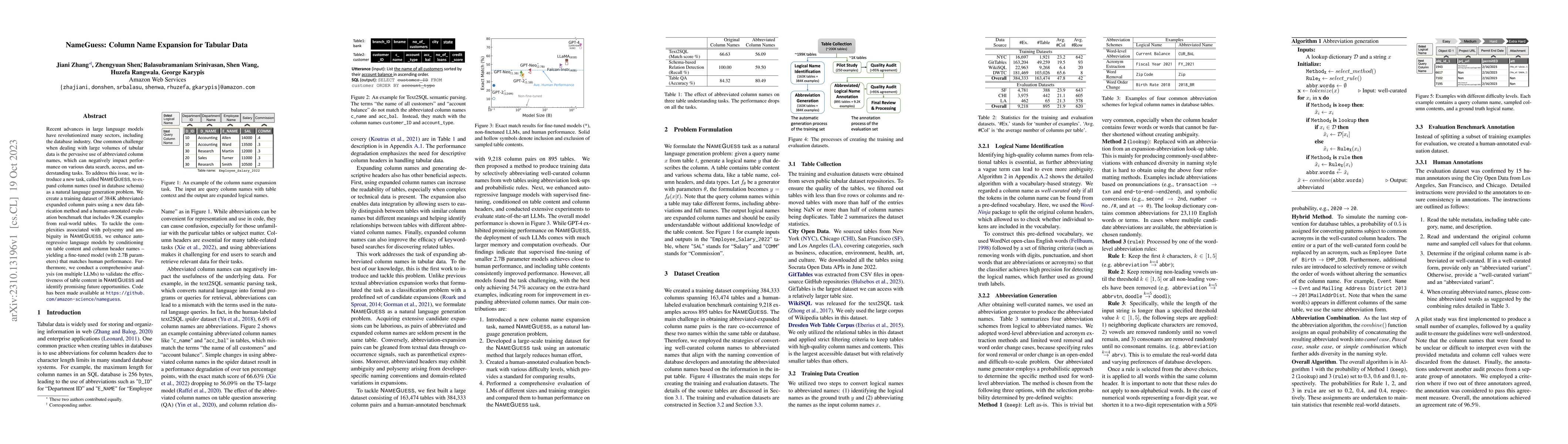 Thumbnail for NameGuess: Column Name Expansion for Tabular Data