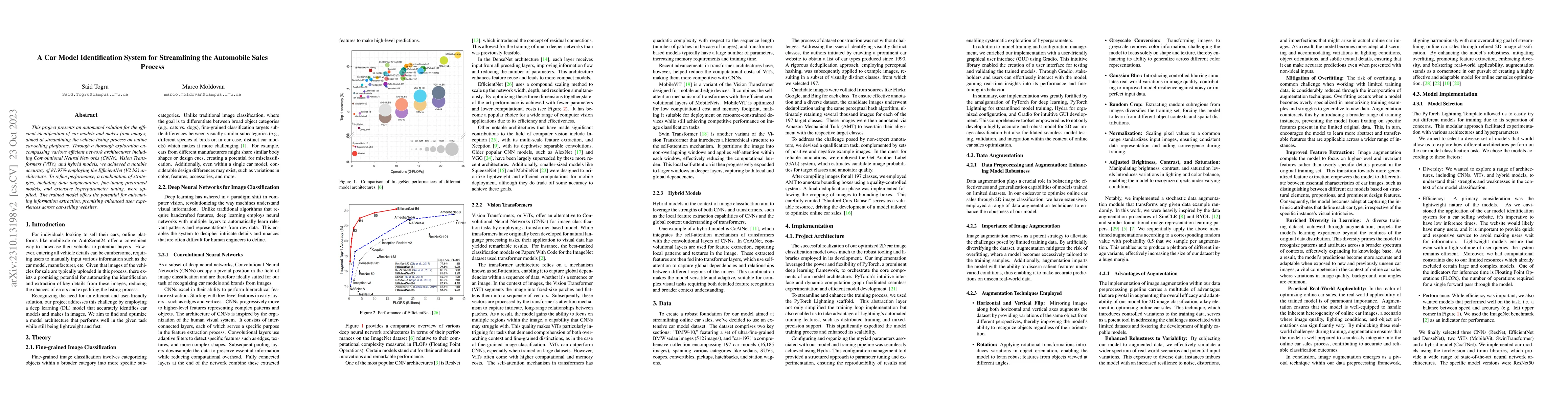 Thumbnail for A Car Model Identification System for Streamlining the Automobile Sales
  Process