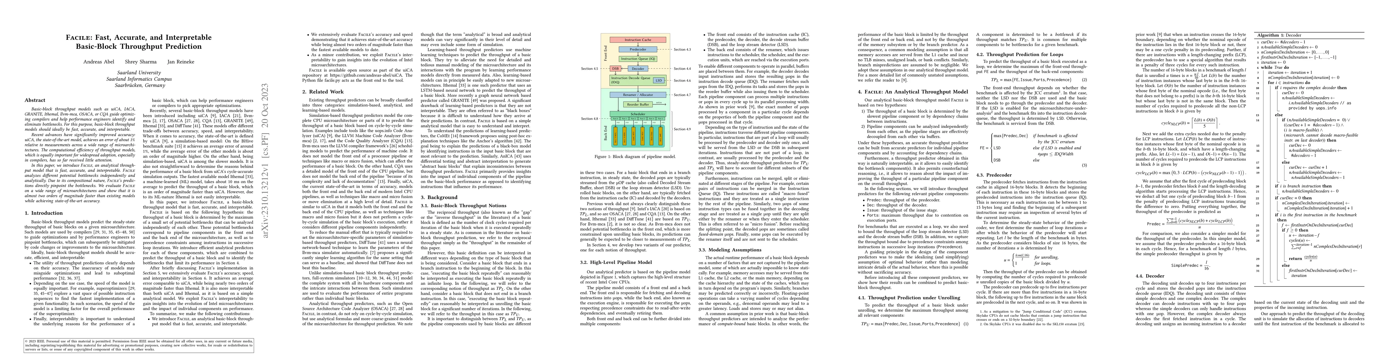 Thumbnail for Facile: Fast, Accurate, and Interpretable Basic-Block Throughput
  Prediction