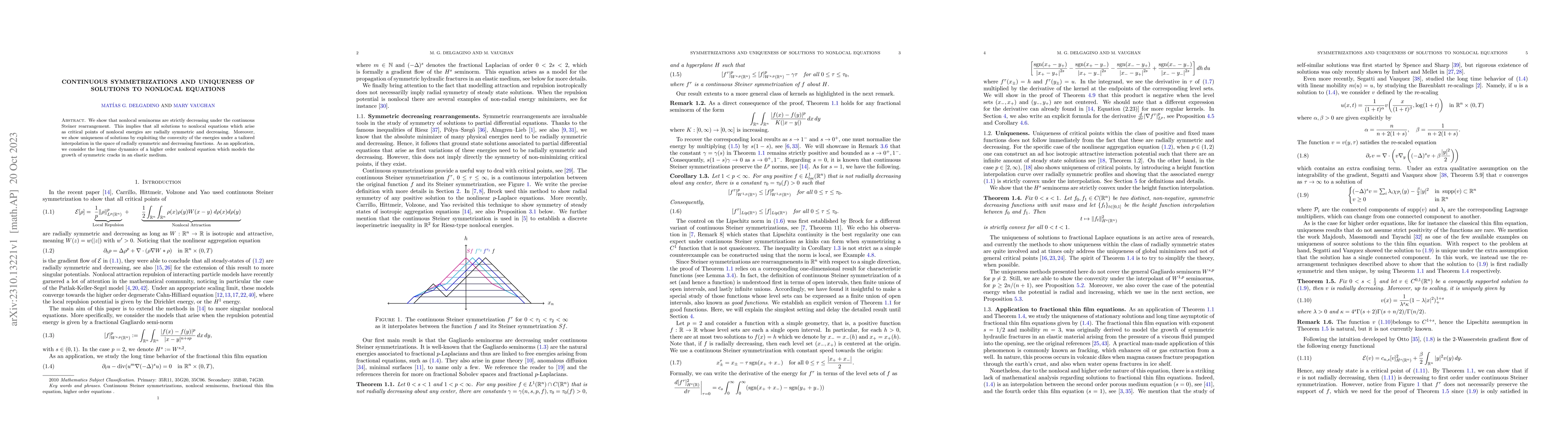 Thumbnail for Continuous symmetrizations and uniqueness of solutions to nonlocal
  equations