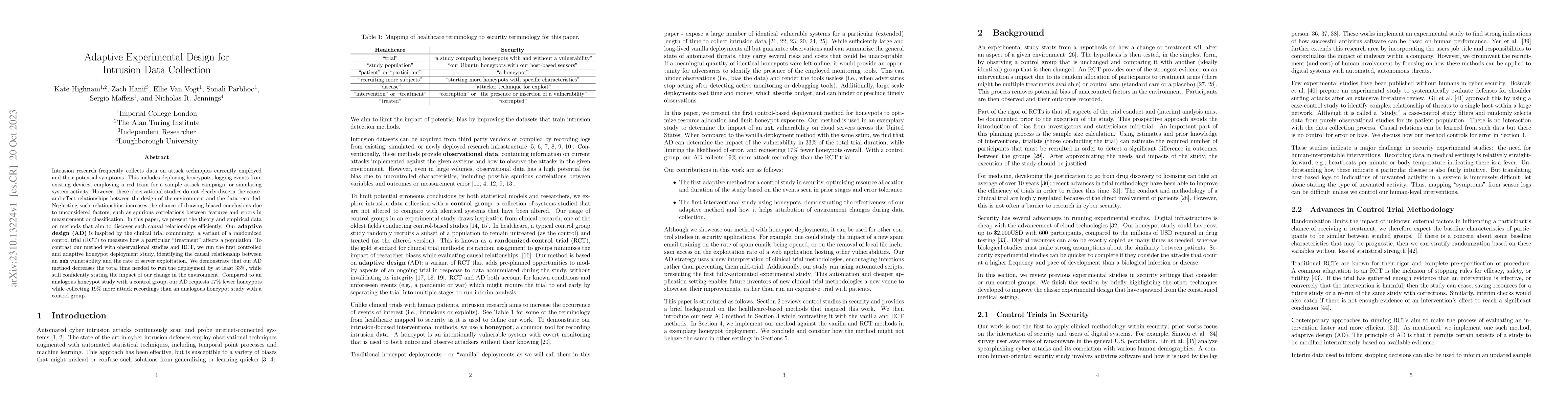Thumbnail for Adaptive Experimental Design for Intrusion Data Collection