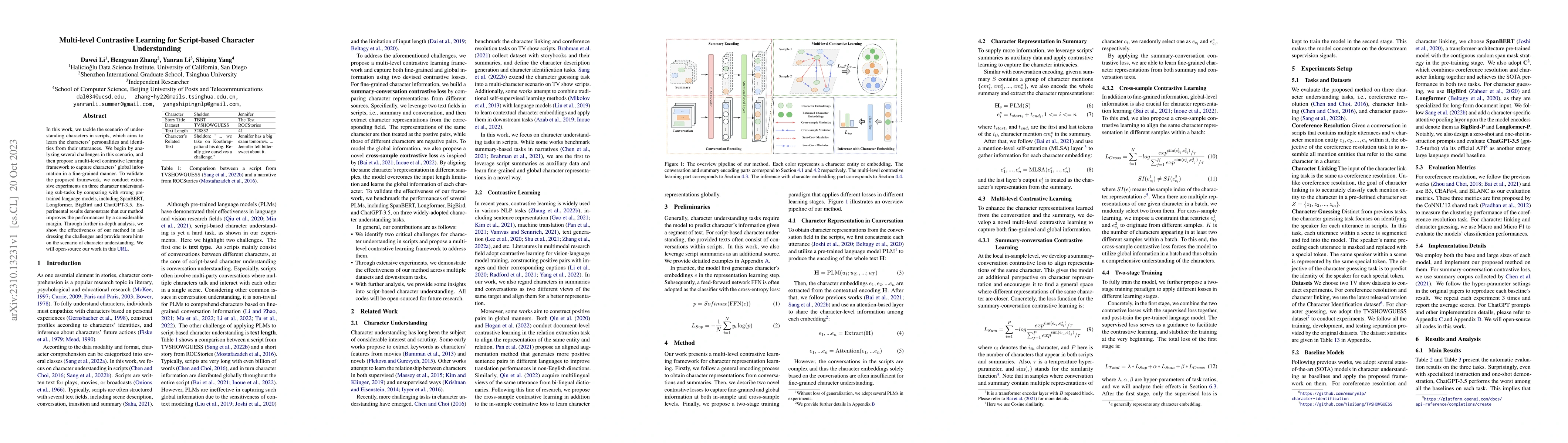 Thumbnail for Multi-level Contrastive Learning for Script-based Character
  Understanding