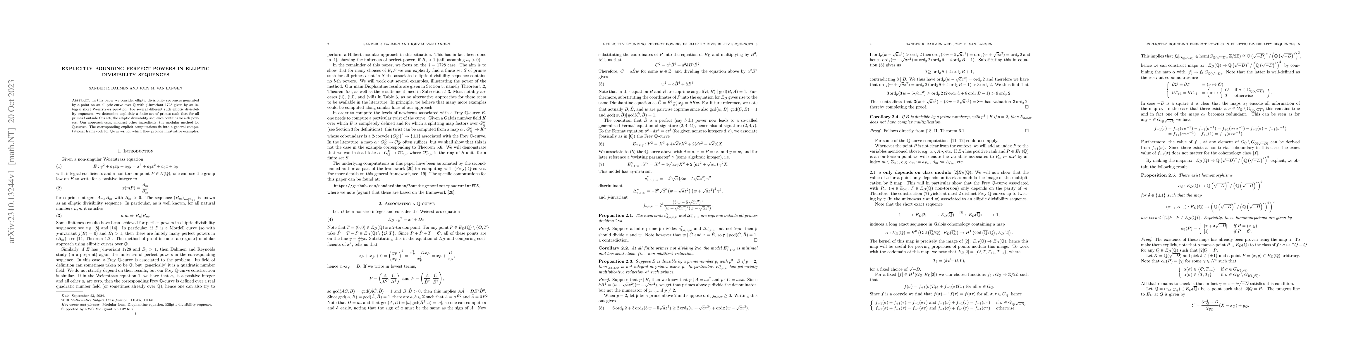 Thumbnail for Explicitly bounding perfect powers in elliptic divisibility sequences