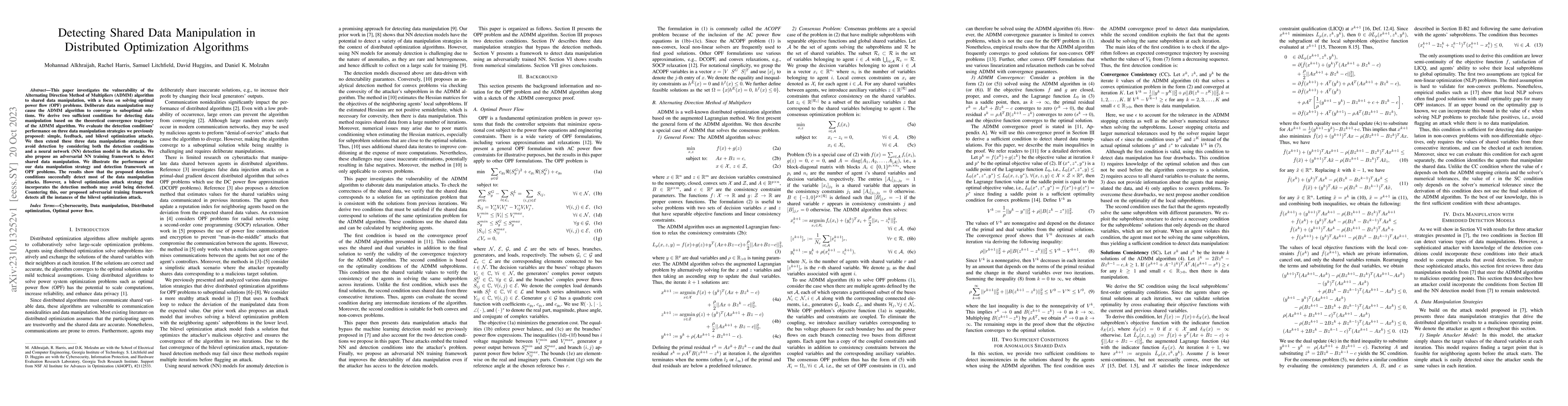 Thumbnail for Detecting Shared Data Manipulation in Distributed Optimization
  Algorithms