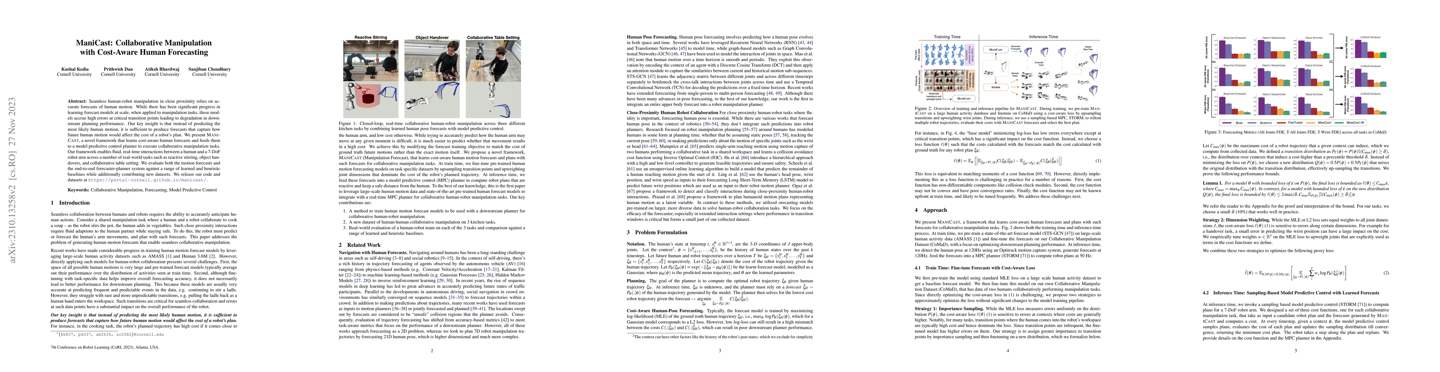 Thumbnail for ManiCast: Collaborative Manipulation with Cost-Aware Human Forecasting