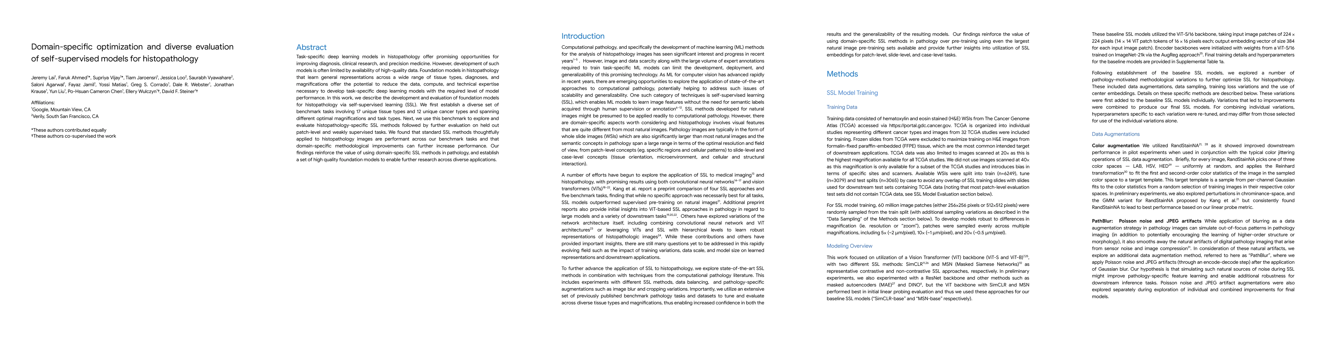 Thumbnail for Domain-specific optimization and diverse evaluation of self-supervised
  models for histopathology
