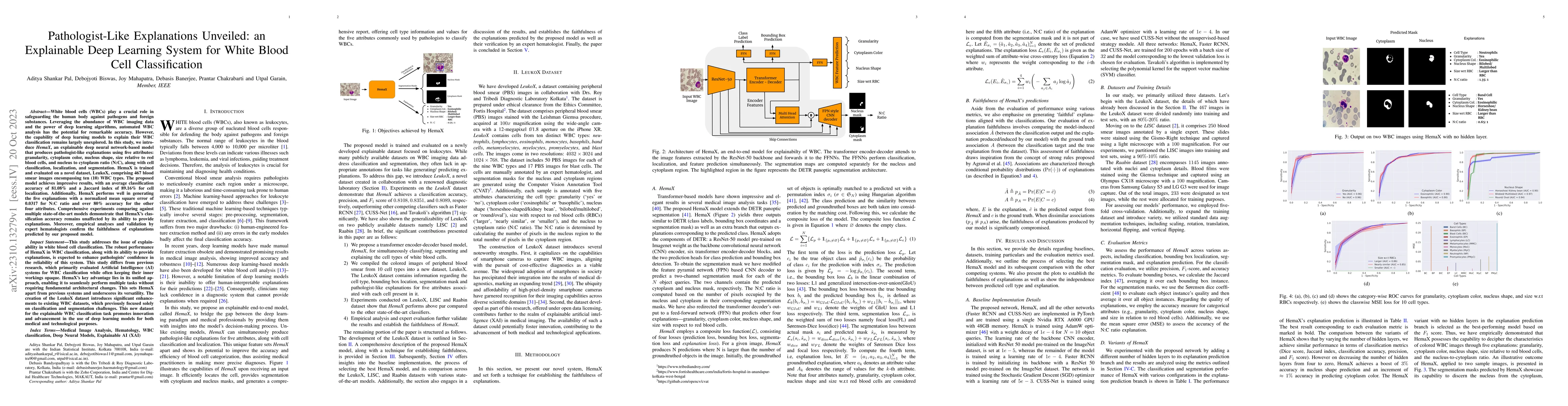 Thumbnail for Pathologist-Like Explanations Unveiled: an Explainable Deep Learning
  System for White Blood Cell Classification