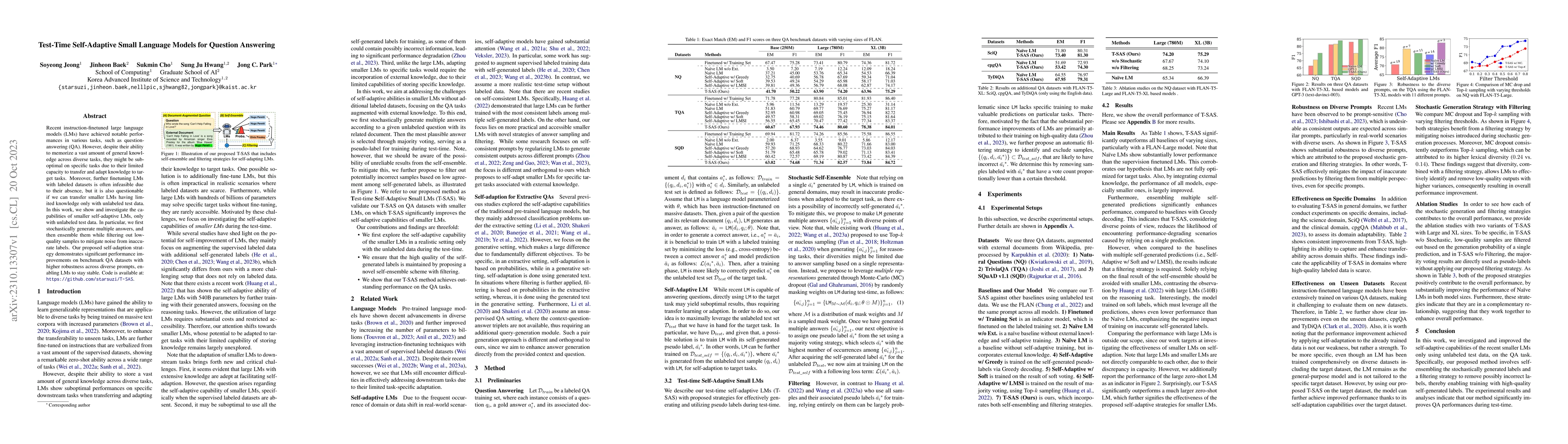 Thumbnail for Test-Time Self-Adaptive Small Language Models for Question Answering
