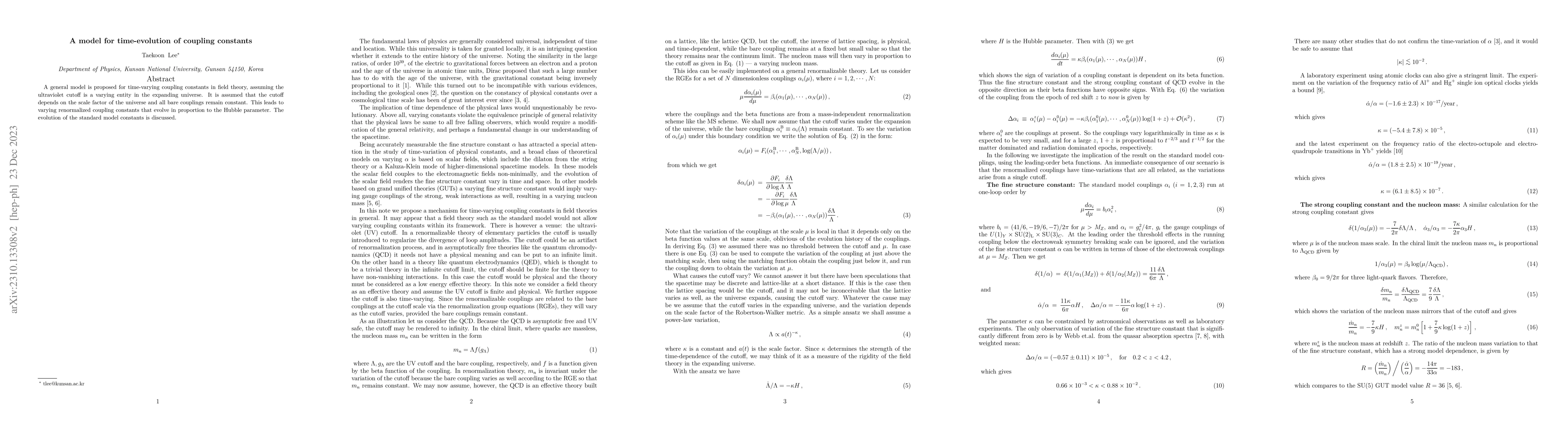 Thumbnail for A model for time-evolution of coupling constants