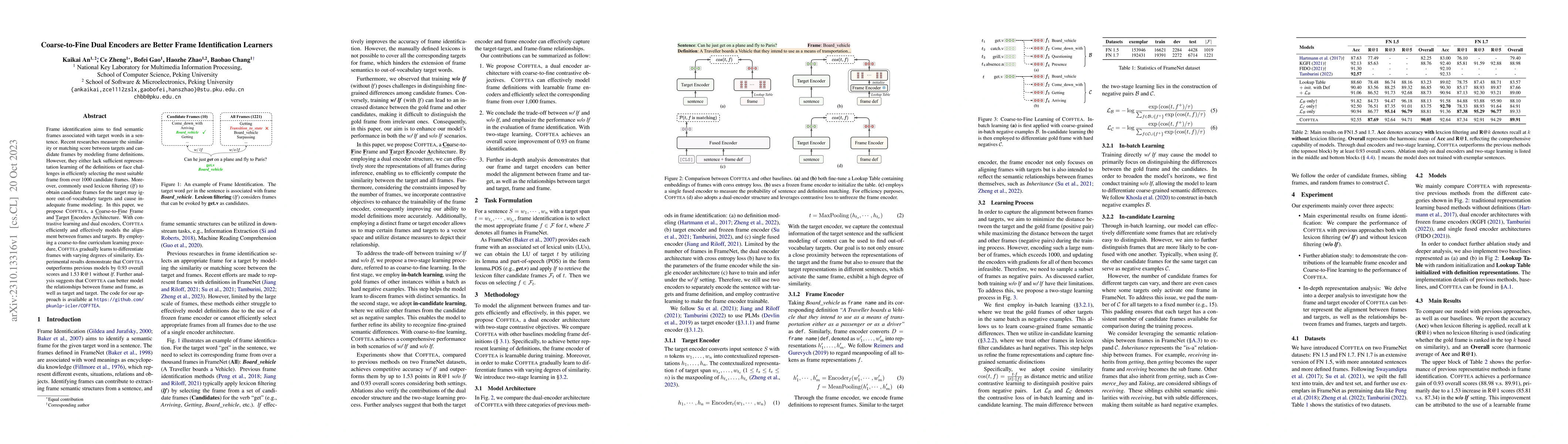 Thumbnail for Coarse-to-Fine Dual Encoders are Better Frame Identification Learners