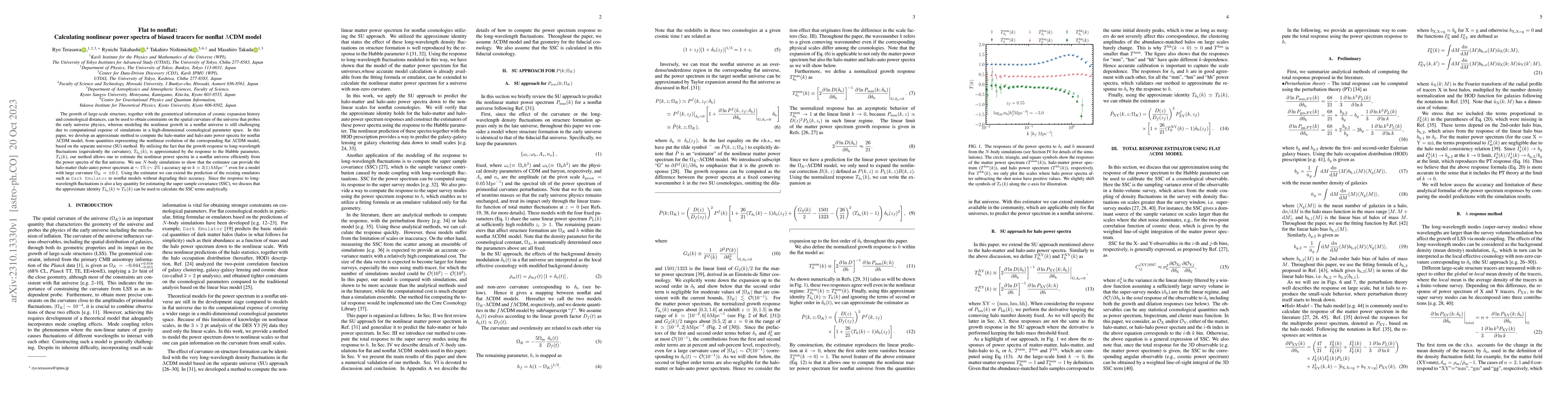 Thumbnail for Flat to nonflat: Calculating nonlinear power spectra of biased tracers
  for nonflat $\Lambda$CDM model