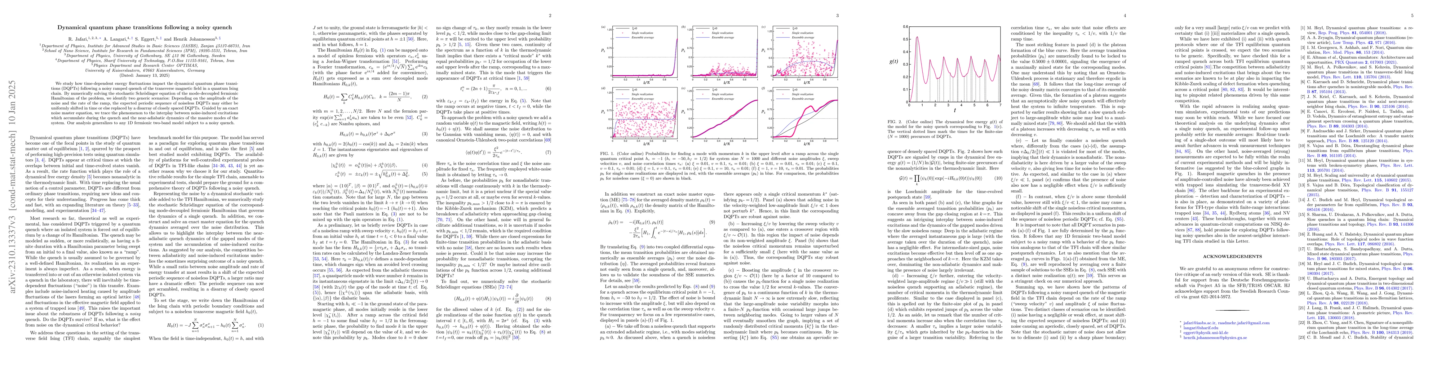 Thumbnail for Dynamical quantum phase transitions following a noisy quench