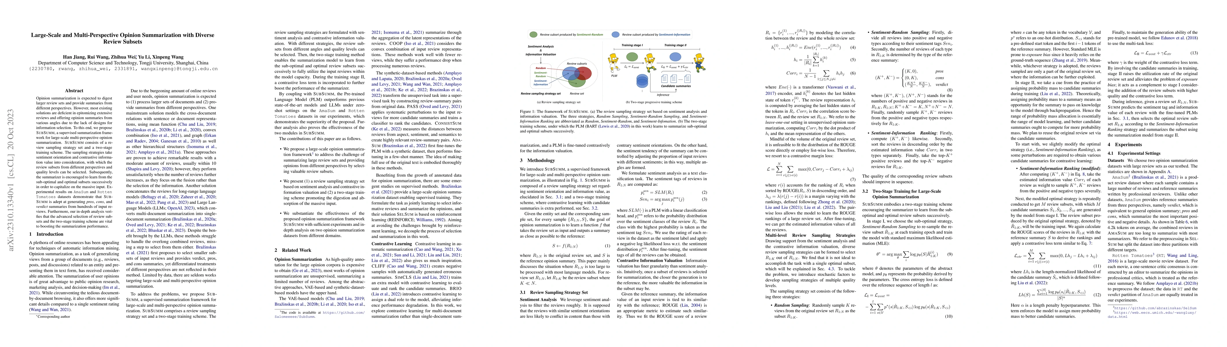 Thumbnail for Large-Scale and Multi-Perspective Opinion Summarization with Diverse
  Review Subsets