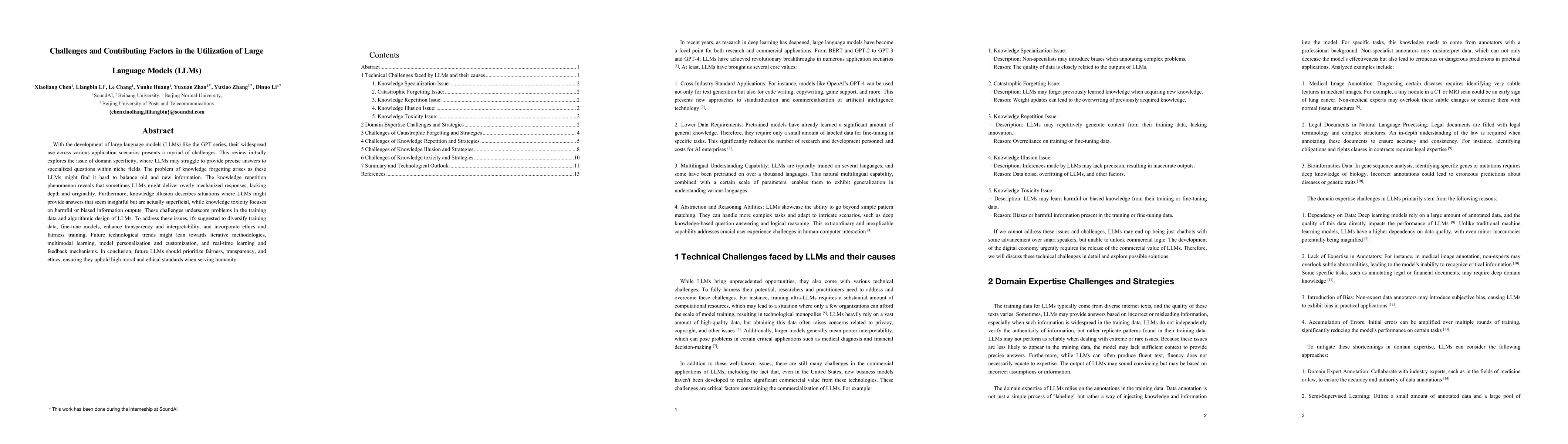 Thumbnail for Challenges and Contributing Factors in the Utilization of Large Language
  Models (LLMs)