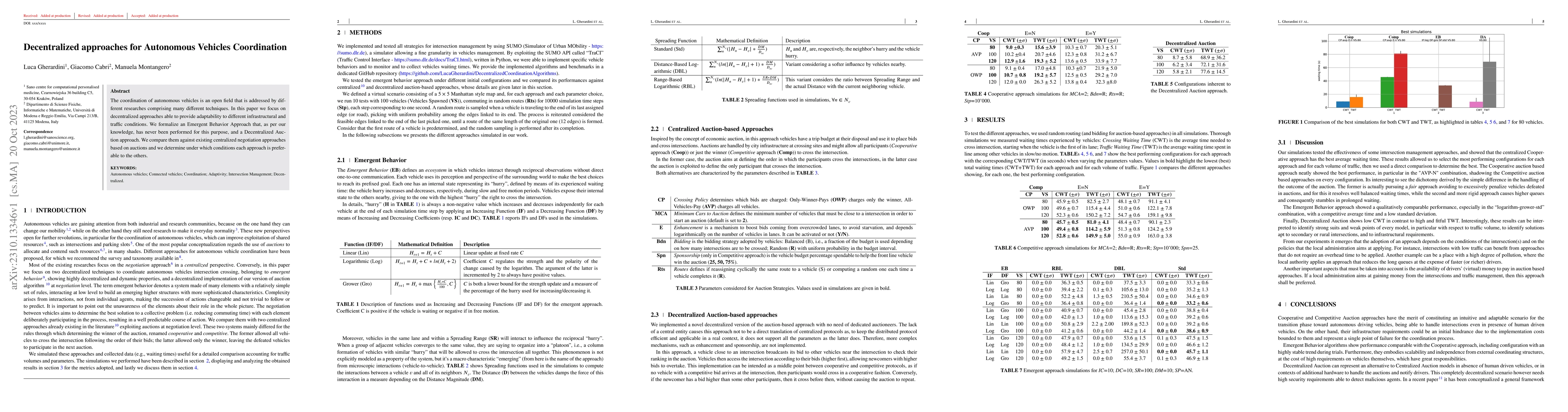Thumbnail for Decentralized approaches for autonomous vehicles coordination