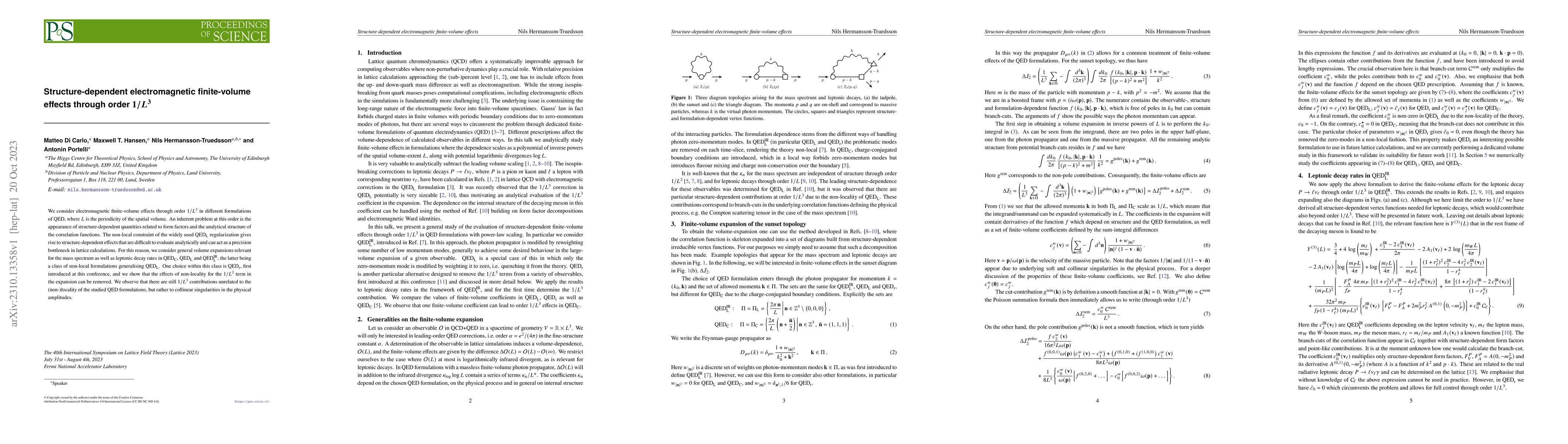 Thumbnail for Structure-dependent electromagnetic finite-volume effects through order
  $1/L^3$