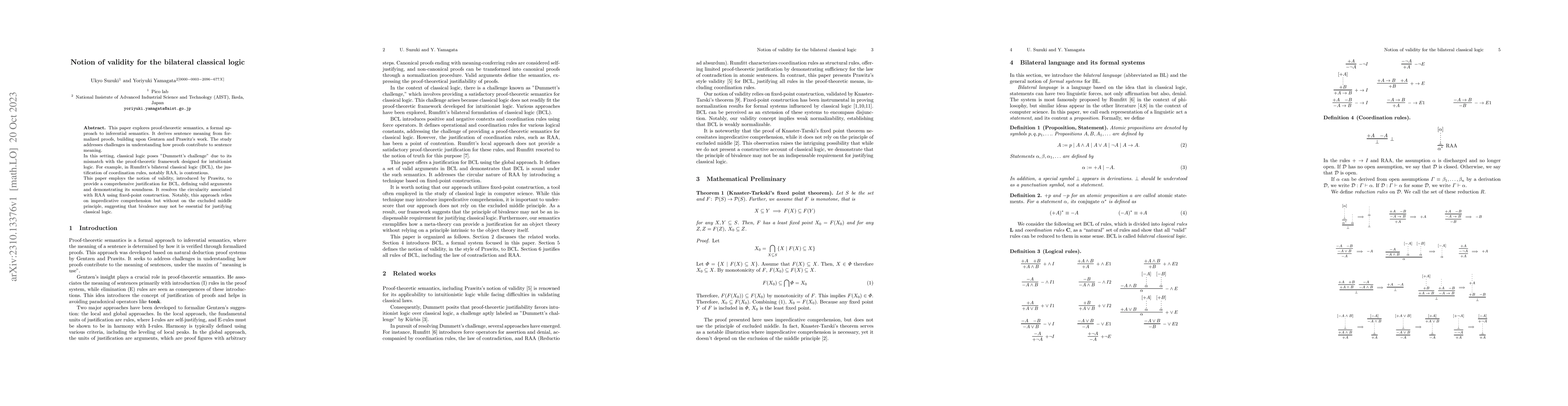 Thumbnail for Notion of validity for the bilateral classical logic