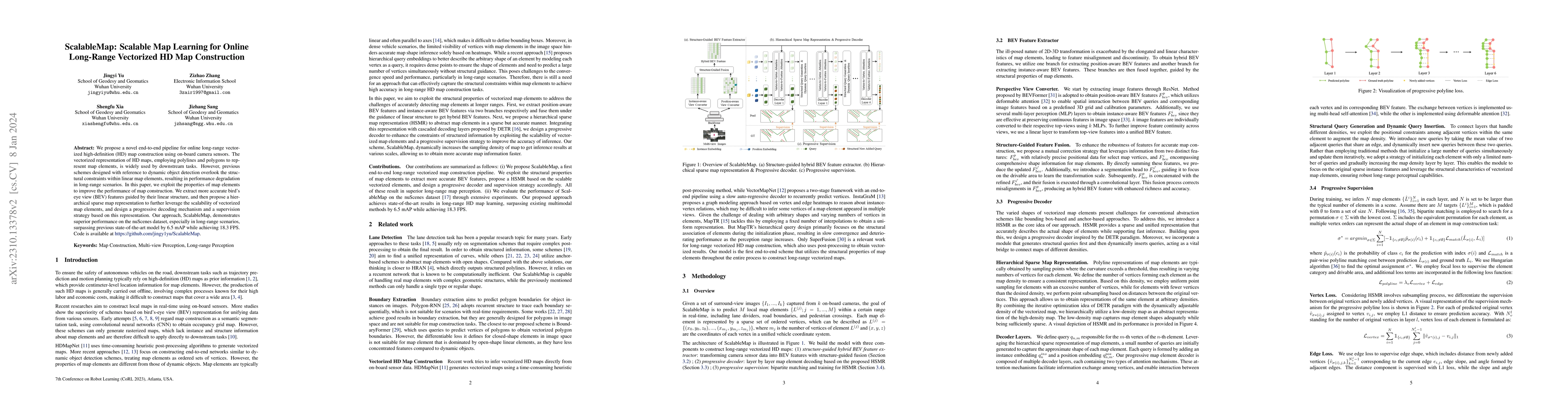Thumbnail for ScalableMap: Scalable Map Learning for Online Long-Range Vectorized HD
  Map Construction