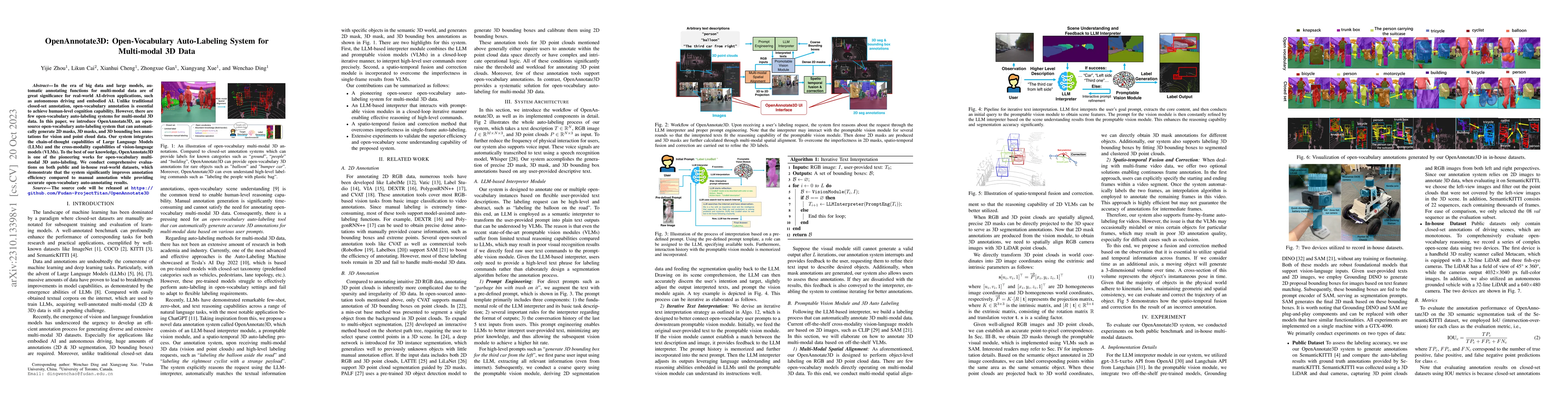 Thumbnail for OpenAnnotate3D: Open-Vocabulary Auto-Labeling System for Multi-modal 3D
  Data