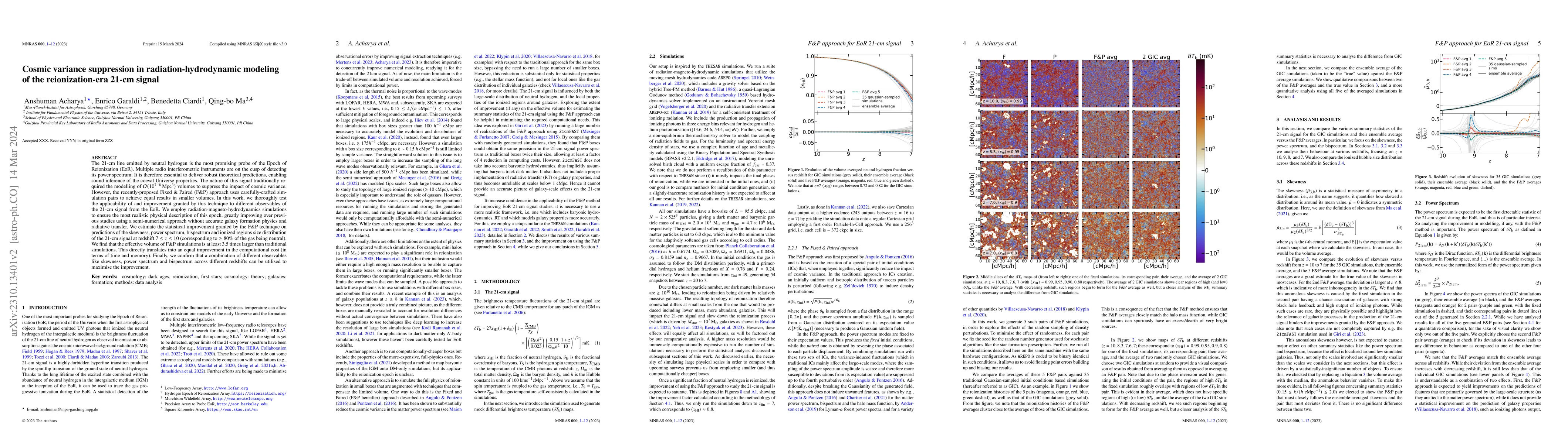 Thumbnail for Cosmic variance suppression in radiation-hydrodynamic modeling of the
  reionization-era 21-cm signal
