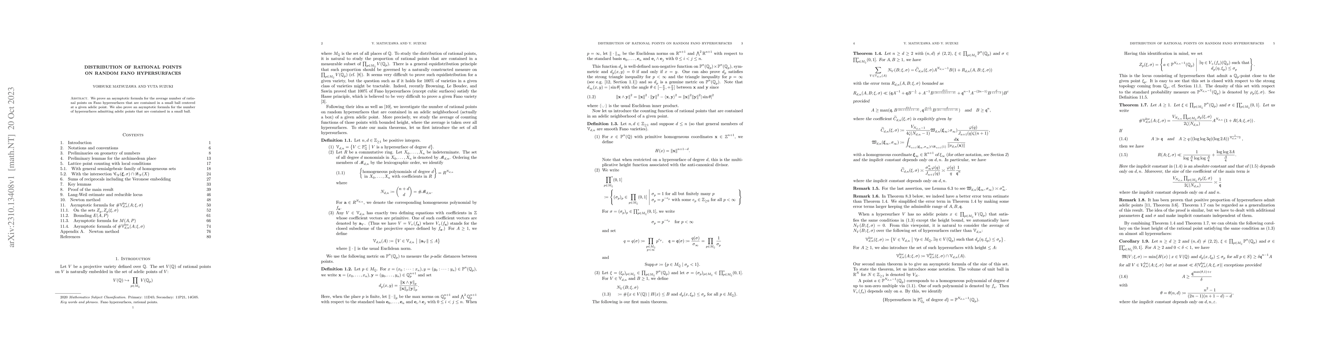 Thumbnail for Distribution of rational points on random Fano hypersurfaces
