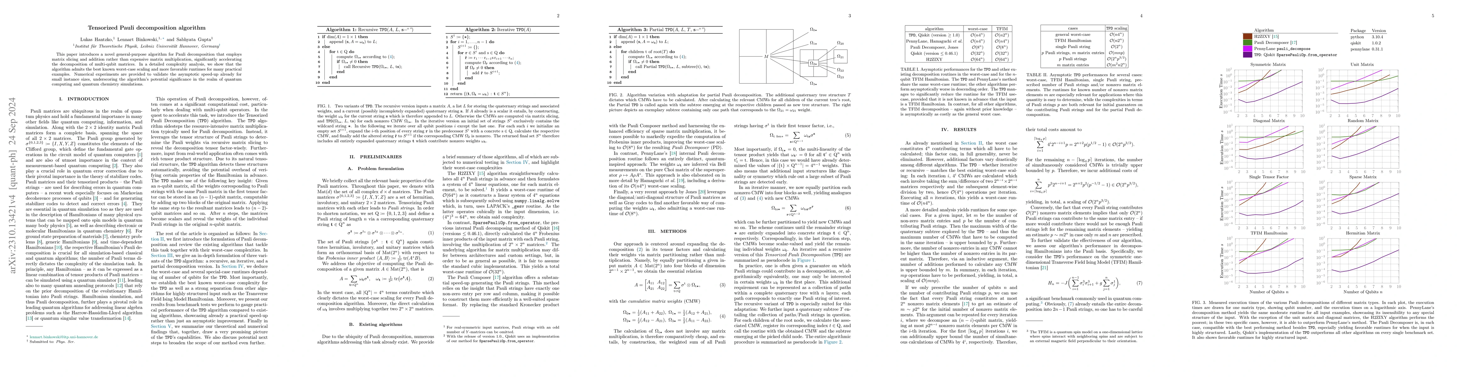 Thumbnail for Tensorized Pauli decomposition algorithm