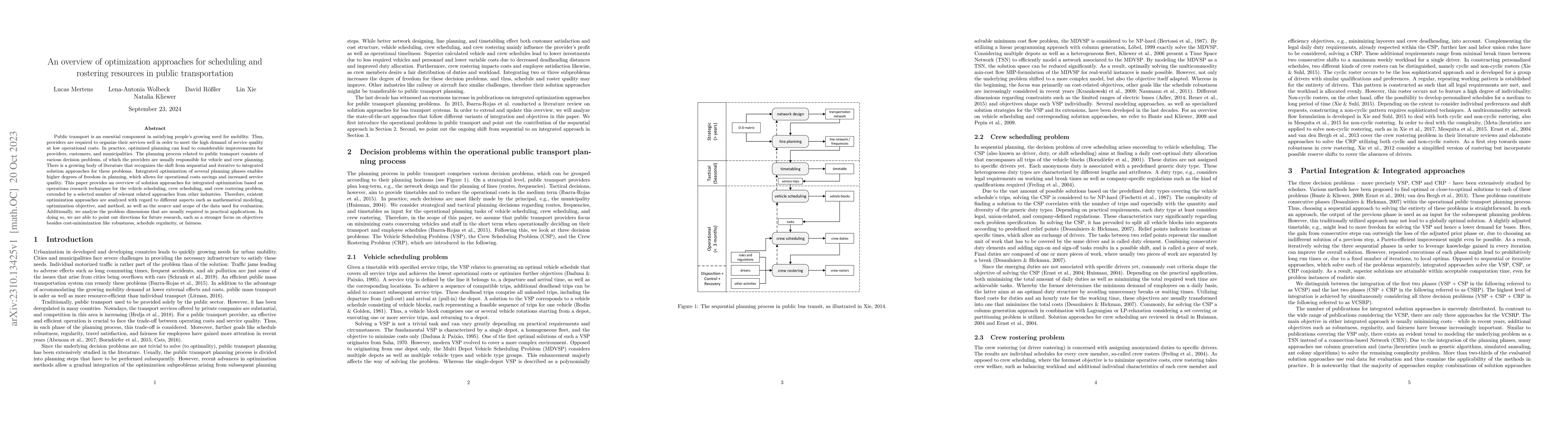 Thumbnail for An overview of optimization approaches for scheduling and rostering
  resources in public transportation