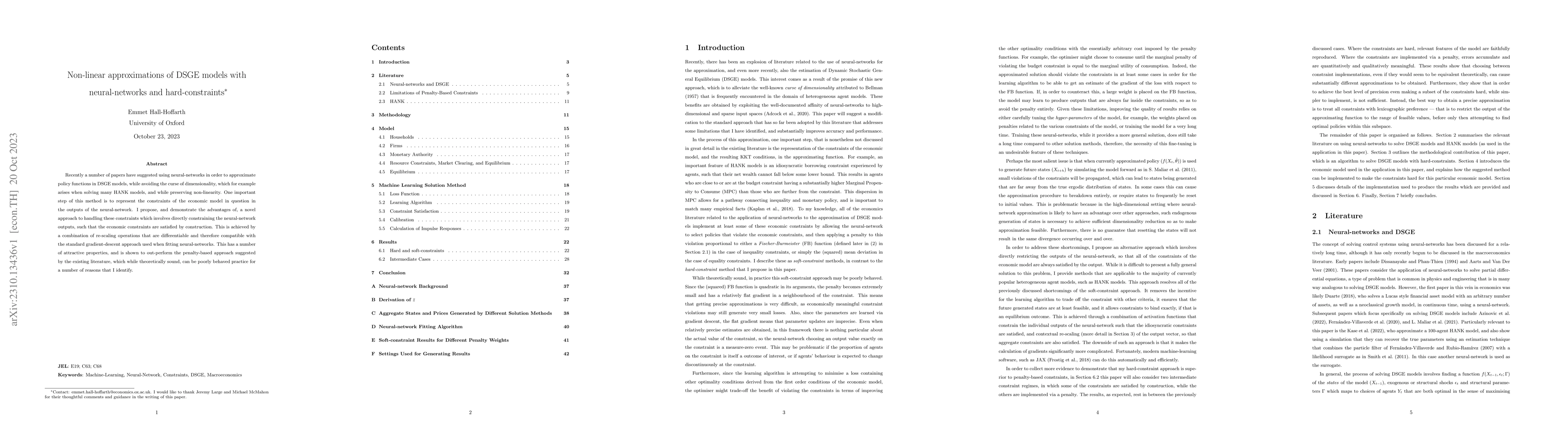 Thumbnail for Non-linear approximations of DSGE models with neural-networks and
  hard-constraints