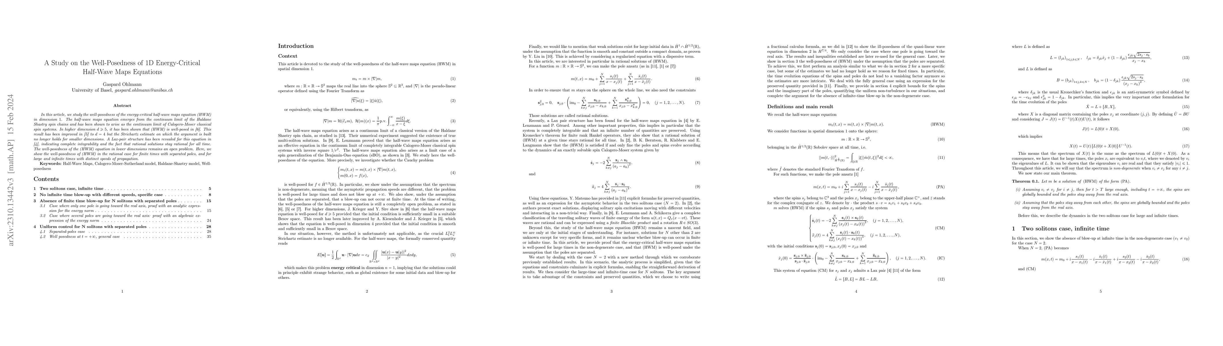 Thumbnail for A Study on the Well-Posedness of 1D Energy-Critical Half-Wave Maps
  Equations