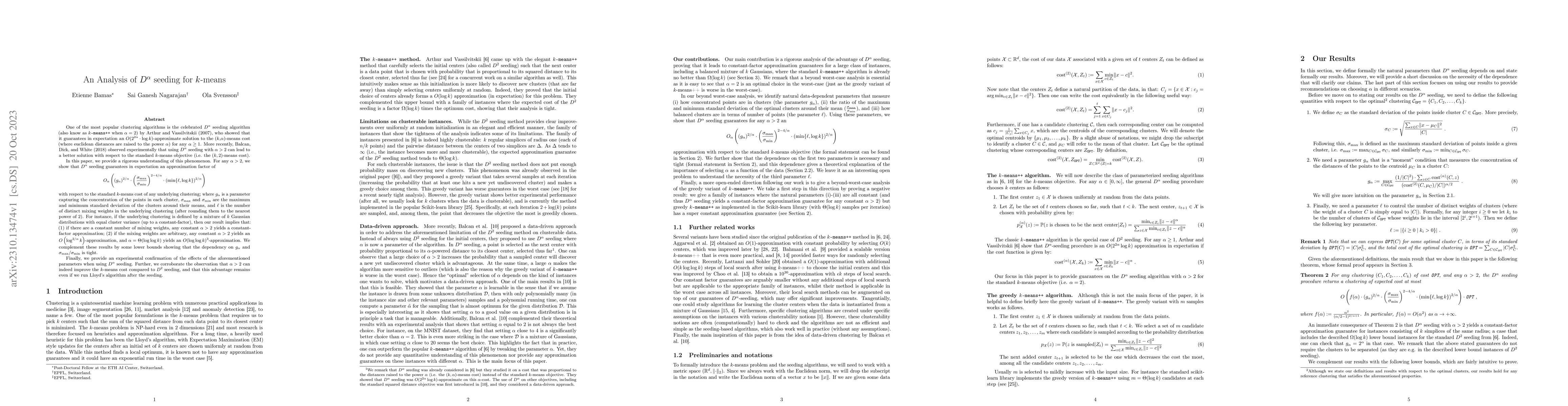 Thumbnail for An Analysis of $D^\alpha$ seeding for $k$-means