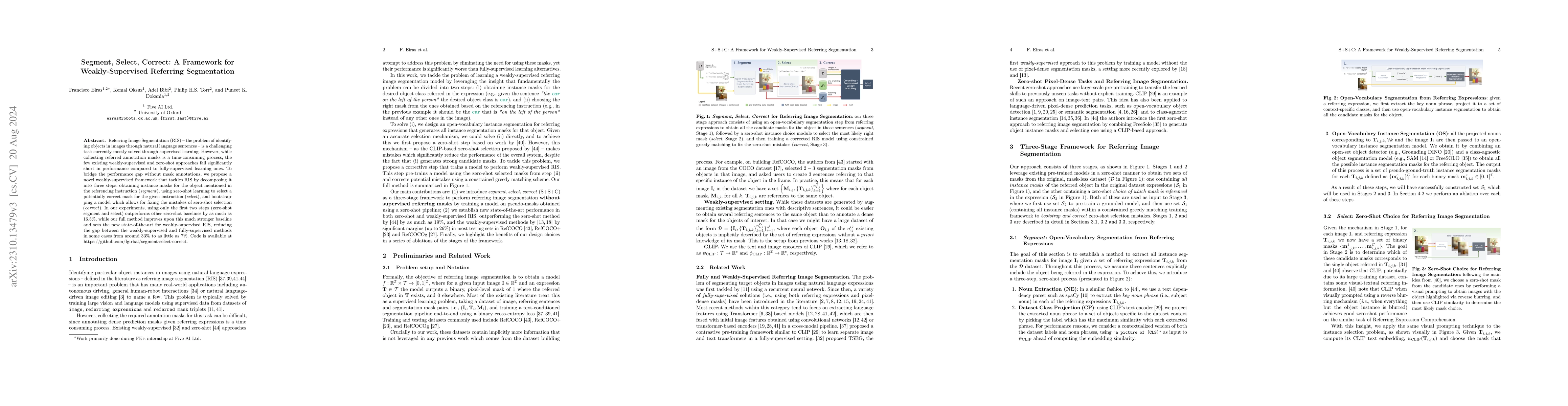 Thumbnail for Segment, Select, Correct: A Framework for Weakly-Supervised Referring
  Segmentation