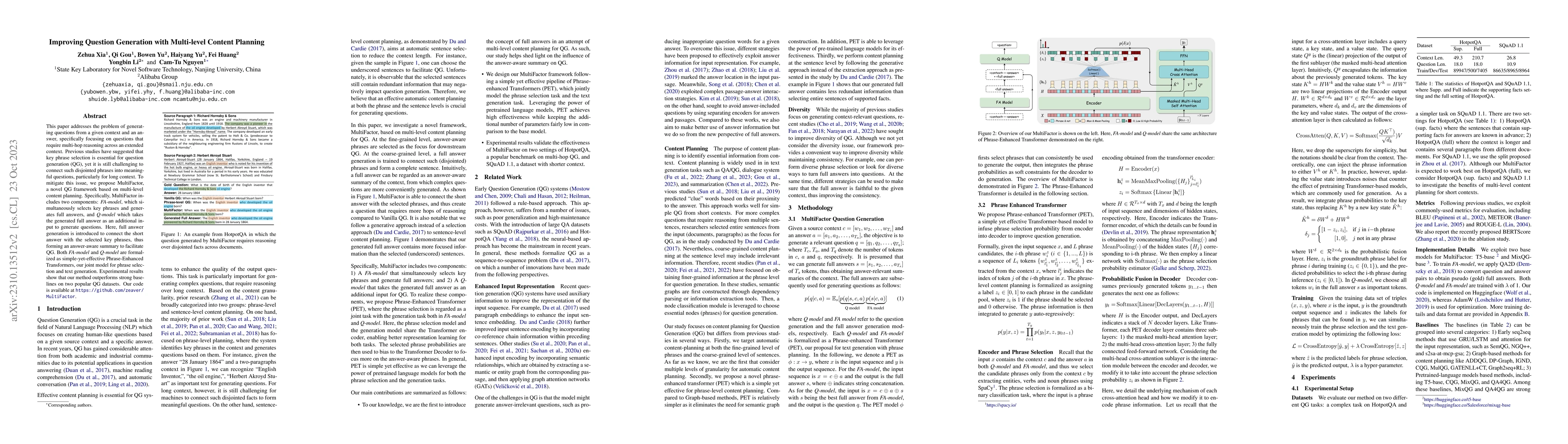 Thumbnail for Improving Question Generation with Multi-level Content Planning
