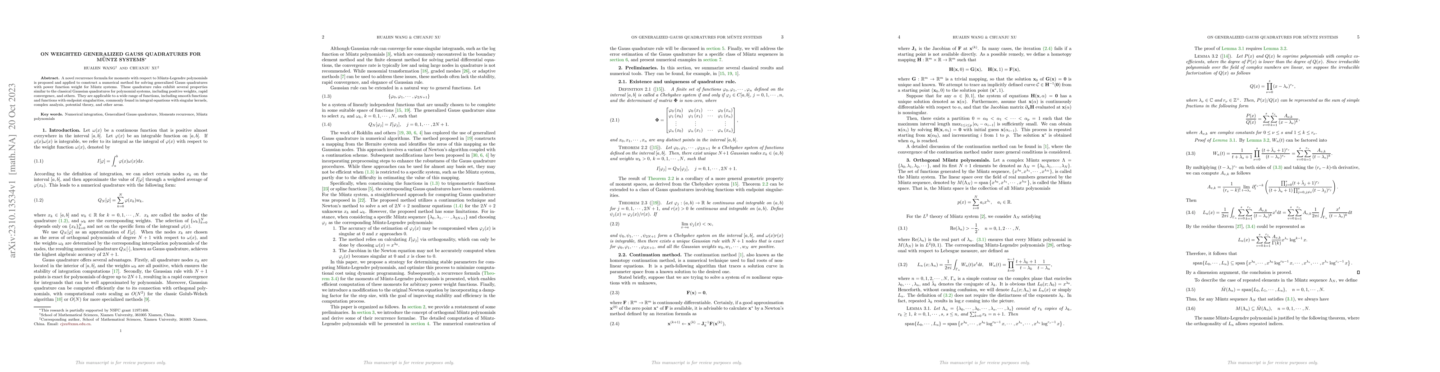 Thumbnail for On Weighted Generalized Gauss Quadratures for M\"{u}ntz Systems
